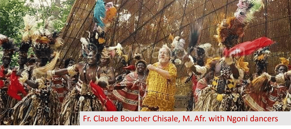 Claude Boucher Chisale, M. Afr. with Ngoni dancers
